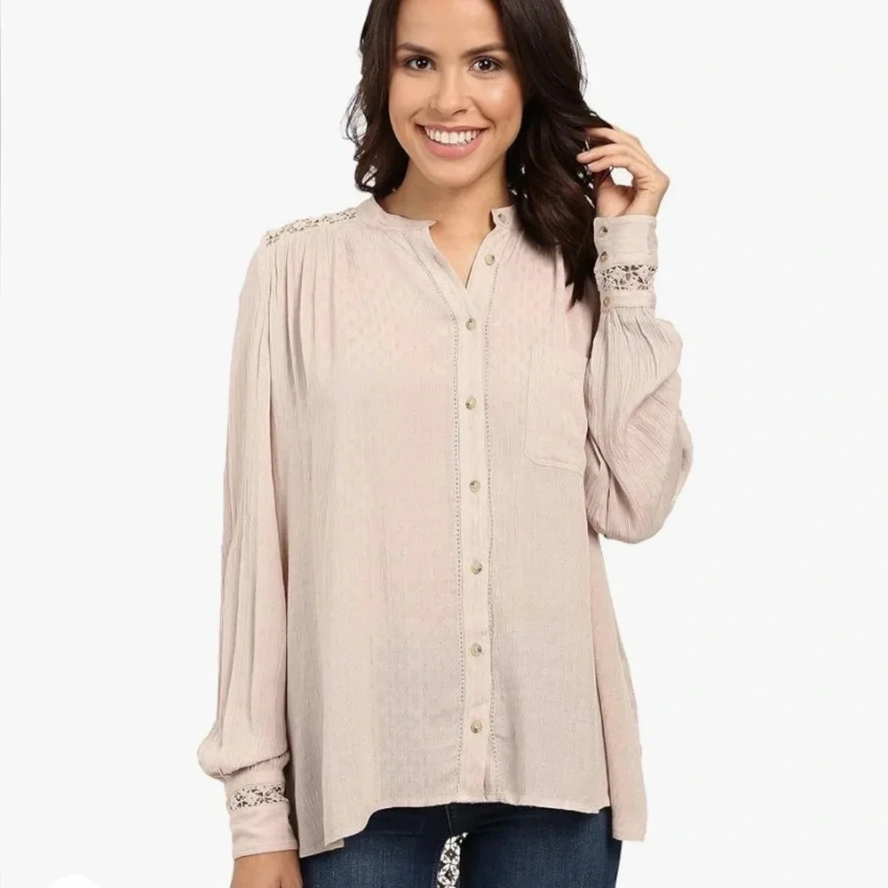 Free People Womens The Best Button Down Shirt size Large